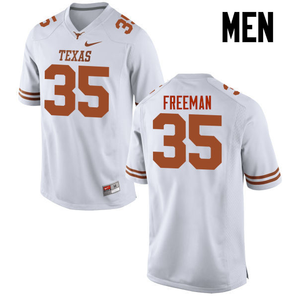 Men #35 Edwin Freeman Texas Longhorns College Football Jerseys-White